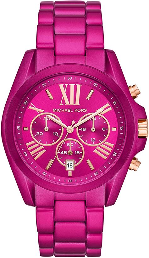 black michael kors watch with pink face|pink mk watch.